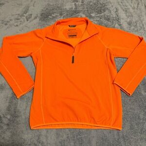 Beretta Orange 1/4 Zip Pullover Shooting Hunting Fleece Men's Size S‎
